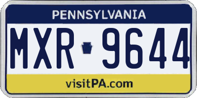 PA license plate MXR9644