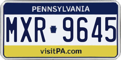 PA license plate MXR9645