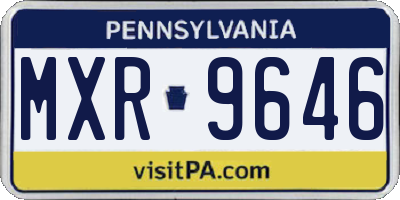 PA license plate MXR9646