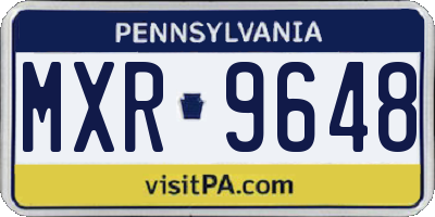 PA license plate MXR9648