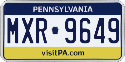PA license plate MXR9649