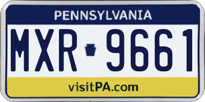PA license plate MXR9661