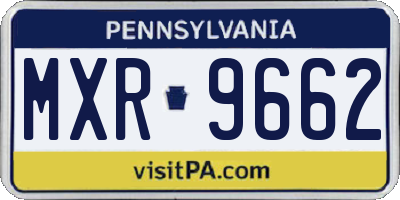 PA license plate MXR9662