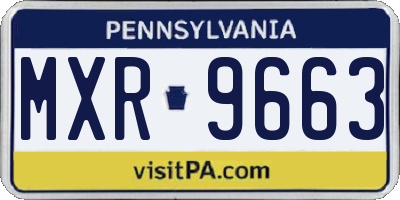 PA license plate MXR9663