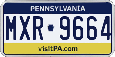 PA license plate MXR9664