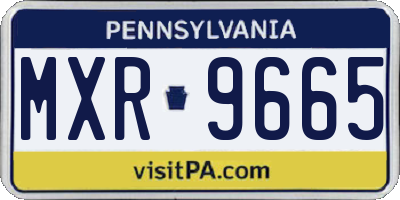 PA license plate MXR9665