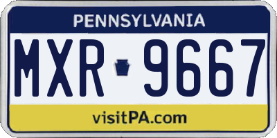 PA license plate MXR9667