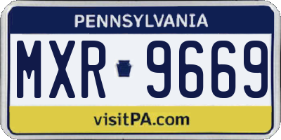 PA license plate MXR9669