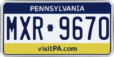 PA license plate MXR9670