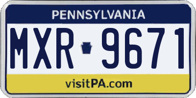 PA license plate MXR9671