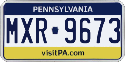 PA license plate MXR9673