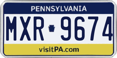 PA license plate MXR9674