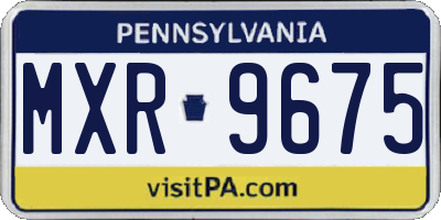PA license plate MXR9675