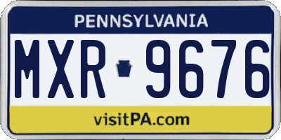 PA license plate MXR9676