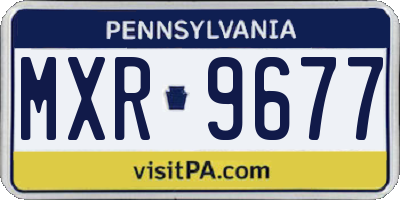 PA license plate MXR9677