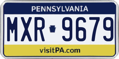 PA license plate MXR9679