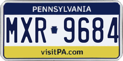 PA license plate MXR9684