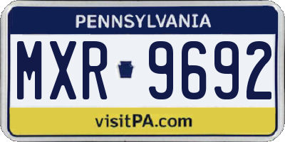 PA license plate MXR9692