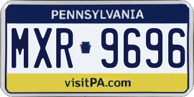 PA license plate MXR9696