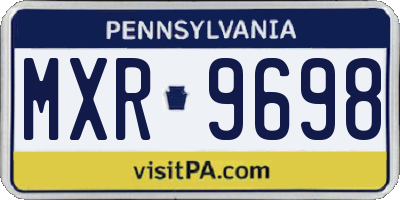 PA license plate MXR9698