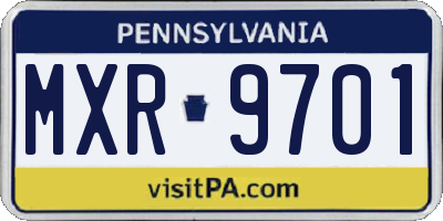 PA license plate MXR9701