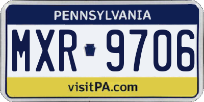 PA license plate MXR9706