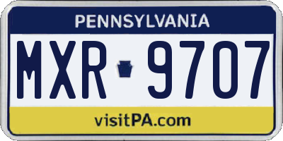 PA license plate MXR9707