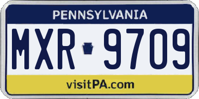 PA license plate MXR9709