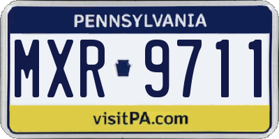 PA license plate MXR9711