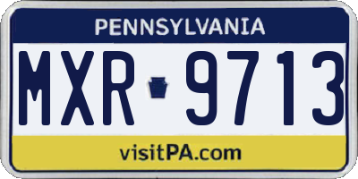 PA license plate MXR9713