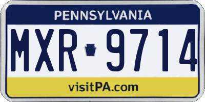 PA license plate MXR9714