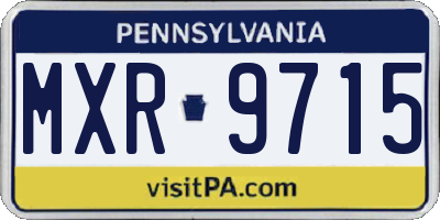 PA license plate MXR9715