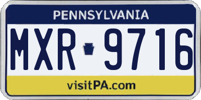 PA license plate MXR9716