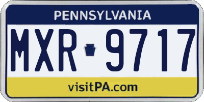PA license plate MXR9717