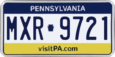 PA license plate MXR9721