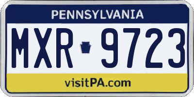 PA license plate MXR9723