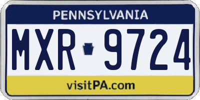 PA license plate MXR9724