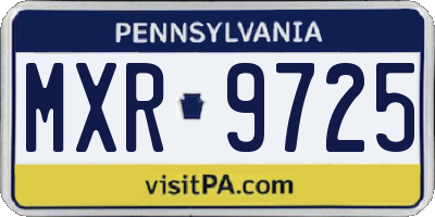 PA license plate MXR9725
