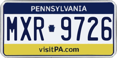PA license plate MXR9726