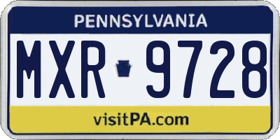 PA license plate MXR9728