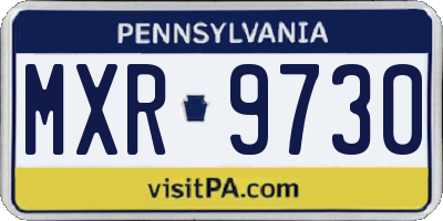 PA license plate MXR9730