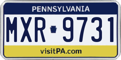 PA license plate MXR9731