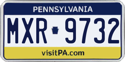 PA license plate MXR9732