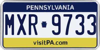 PA license plate MXR9733