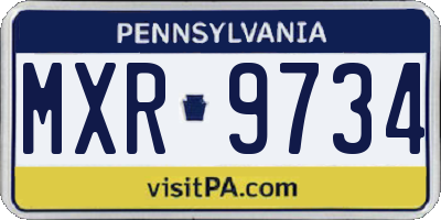 PA license plate MXR9734