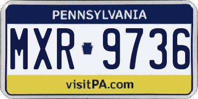 PA license plate MXR9736