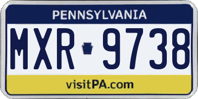 PA license plate MXR9738