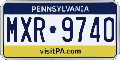 PA license plate MXR9740