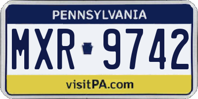 PA license plate MXR9742