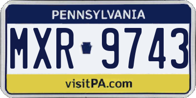 PA license plate MXR9743